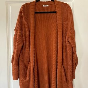 Burnt Orange Duster Cardigan